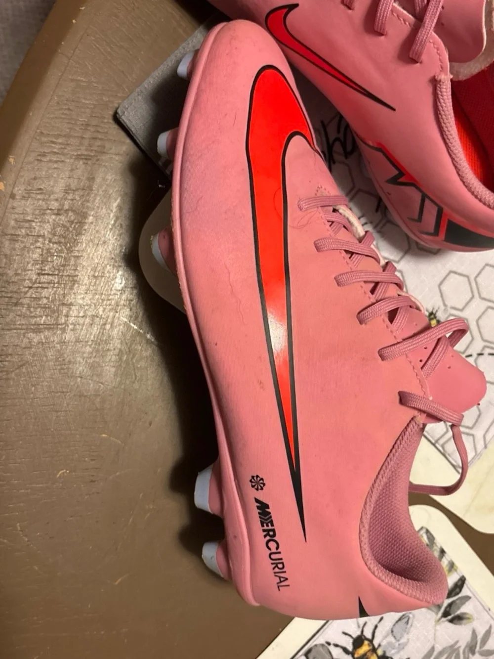 Nike Pink and Red Mercurial Women's Soccer Cleats